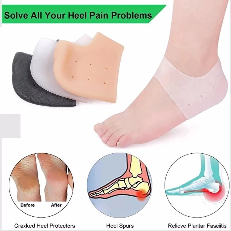 Silicone Gel Heel Socks Insoles For Dry Hard Cracked Heel Repair Pad