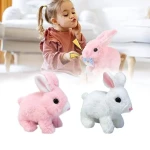 2Pcs- Electronic Rabbit Toy Easter Bunnies Can Walk and Talk