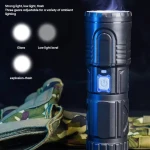 High Power Waterproof LED Rechargeable Torch Light With Power Bank