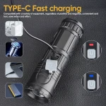 High Power Waterproof LED Rechargeable Torch Light With Power Bank