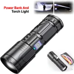 High Power Waterproof LED Rechargeable Torch Light With Power Bank